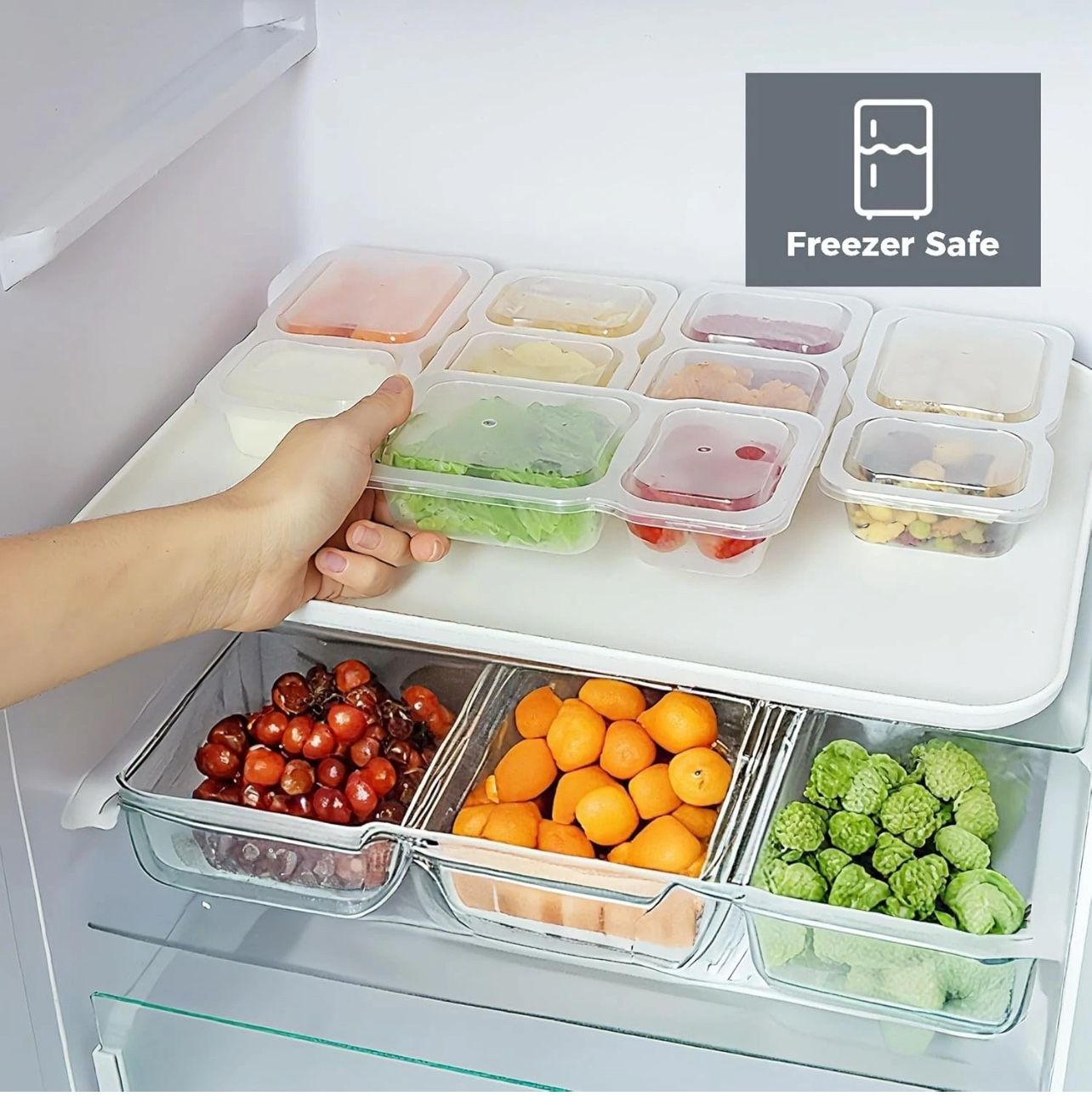 20Pcs Double Compartment Snack Containers, 9OZ Reusable - photo 5
