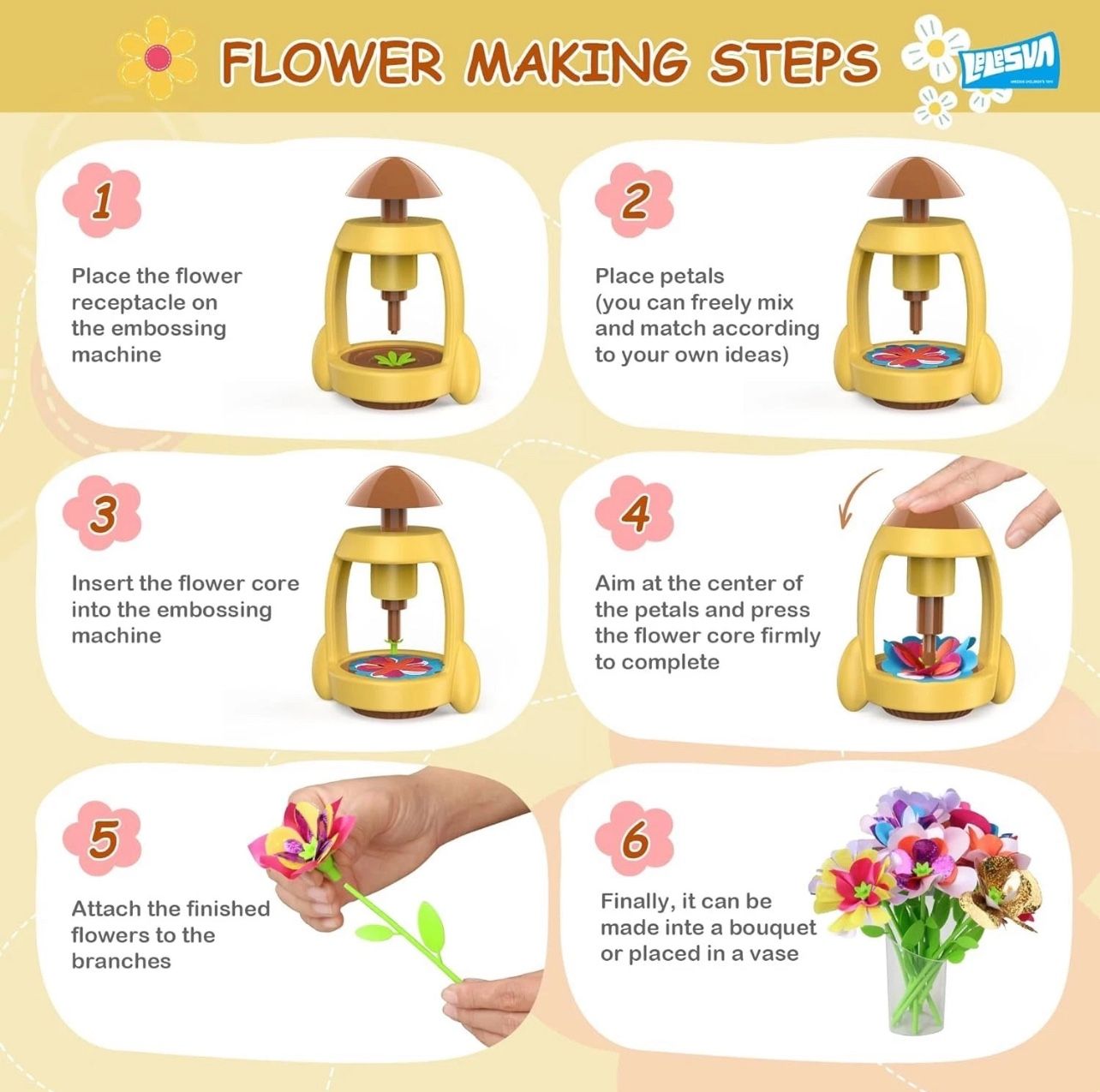 Fabric Flower Bouquets Toys, Craft Kits for Kids - photo 3