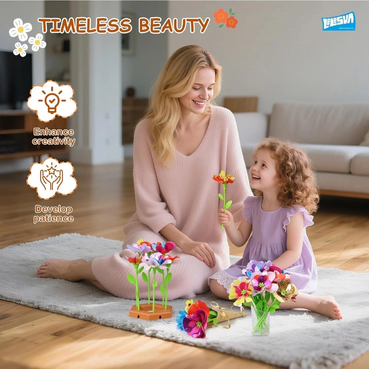 Fabric Flower Bouquets Toys, Craft Kits for Kids - photo 4