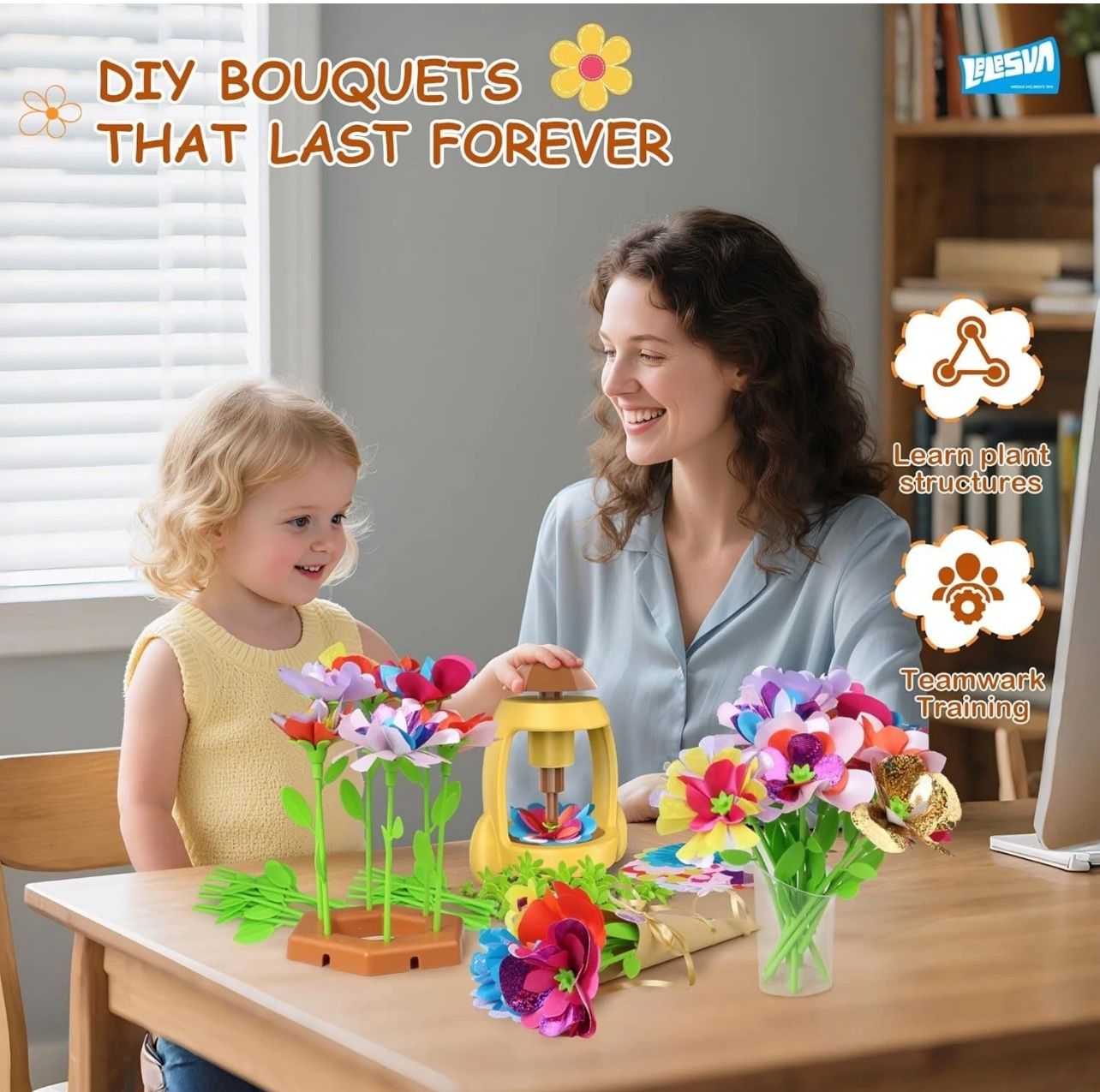 Fabric Flower Bouquets Toys, Craft Kits for Kids - photo 5