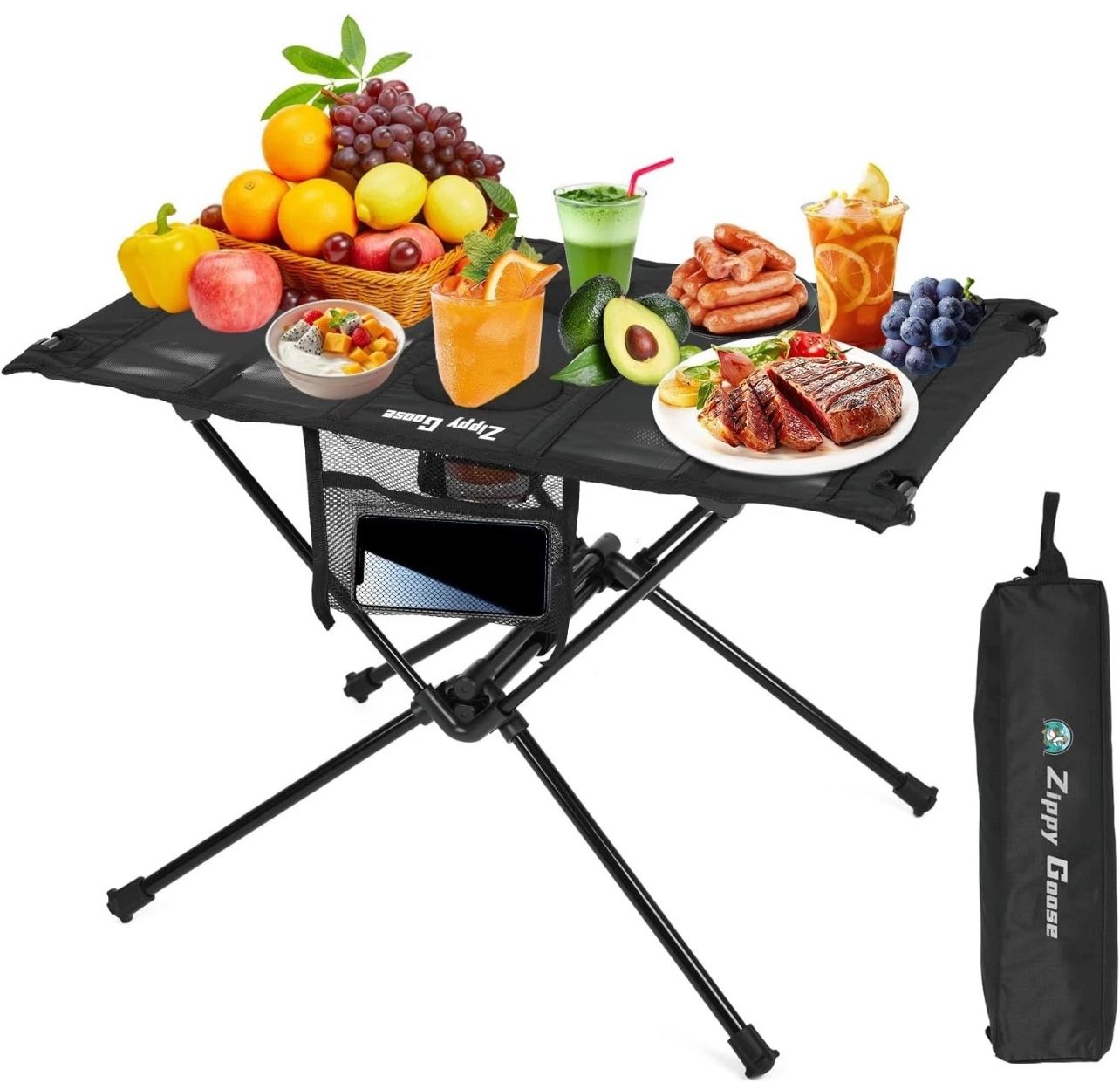 Portable Camping Table with Cup Holders