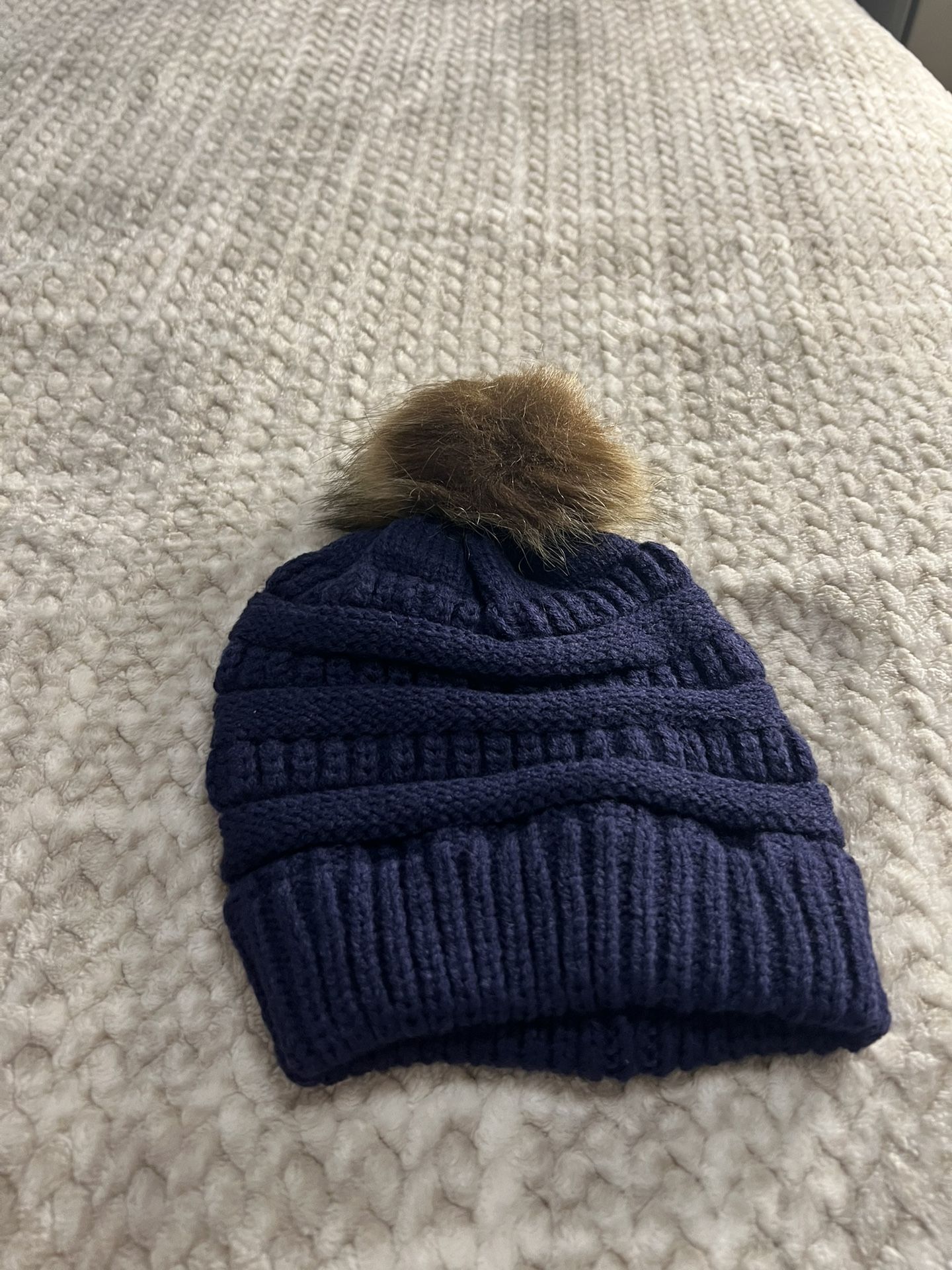 Winter Pom Pom Hat Navy Blue 3x Pack - photo 4