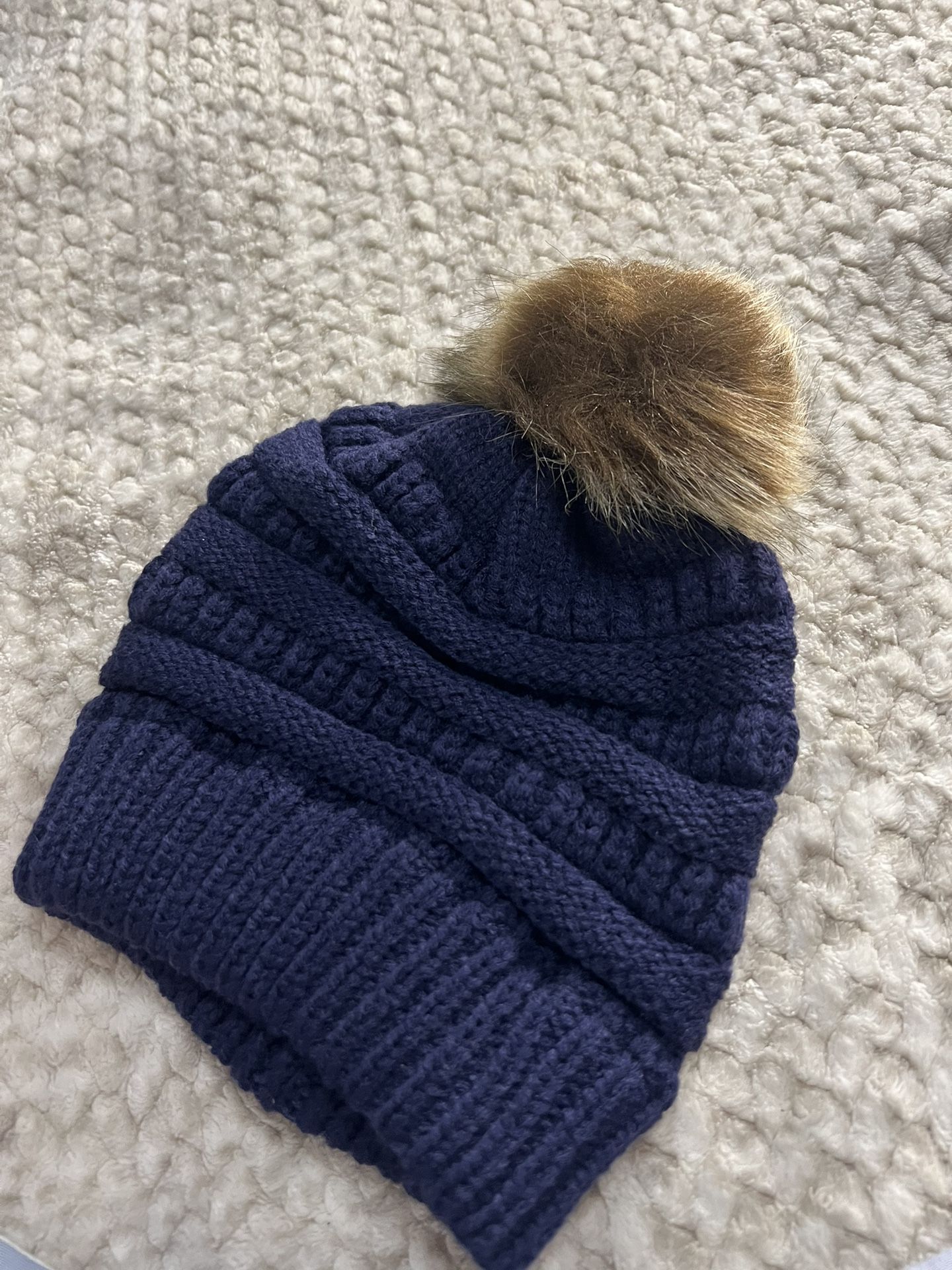 Winter Pom Pom Hat Navy Blue 3x Pack - photo 5