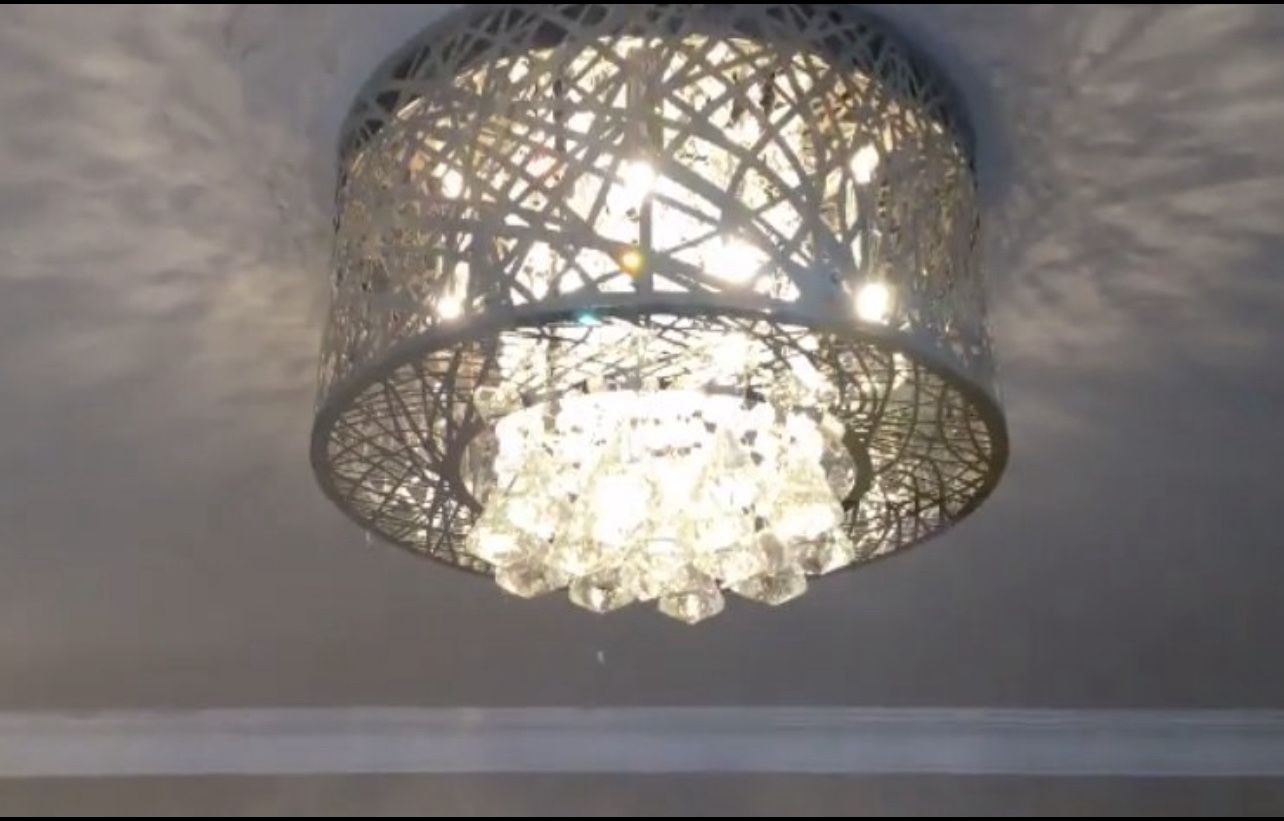 K9 Crystal Raindrop Chandelier Flush Mount LED Ceiling Light - photo 2
