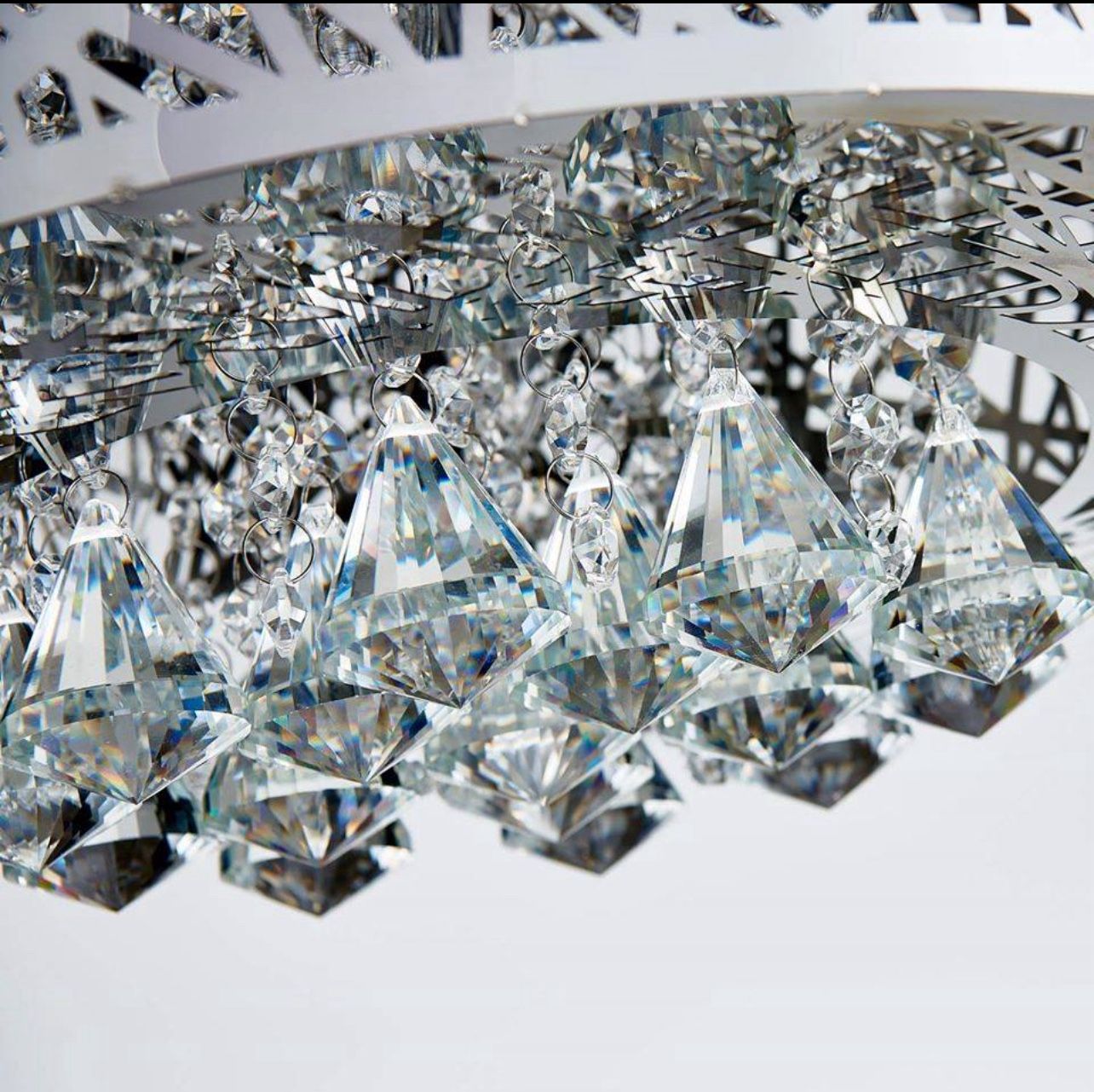 K9 Crystal Raindrop Chandelier Flush Mount LED Ceiling Light - photo 4