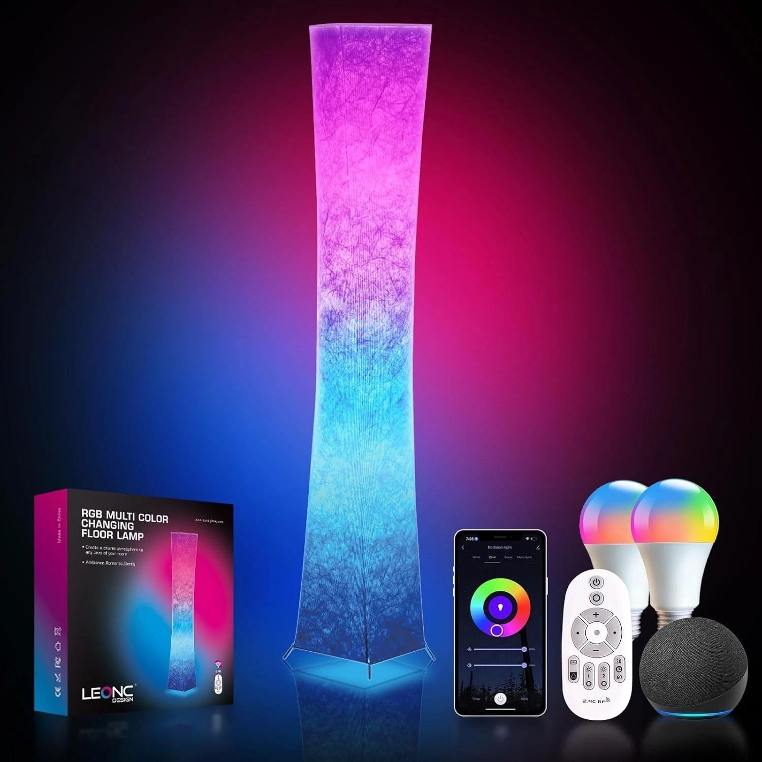 Smart RGB Floor Lamp with Remote & App Control