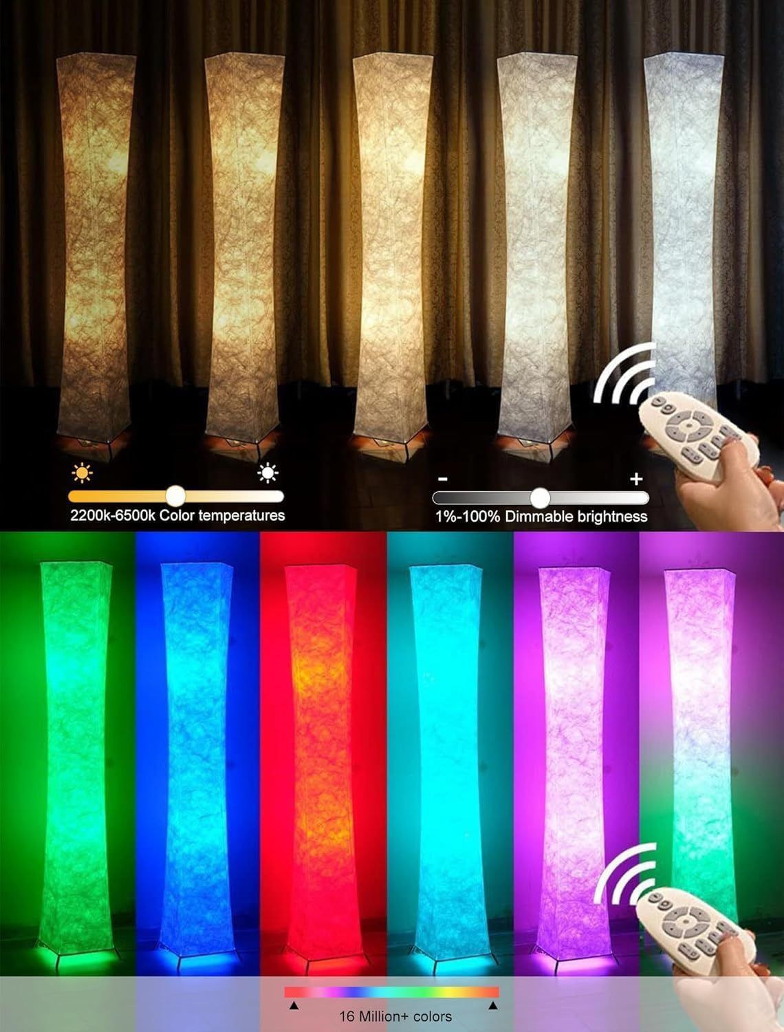 Smart RGB Floor Lamp with Remote & App Control - photo 3