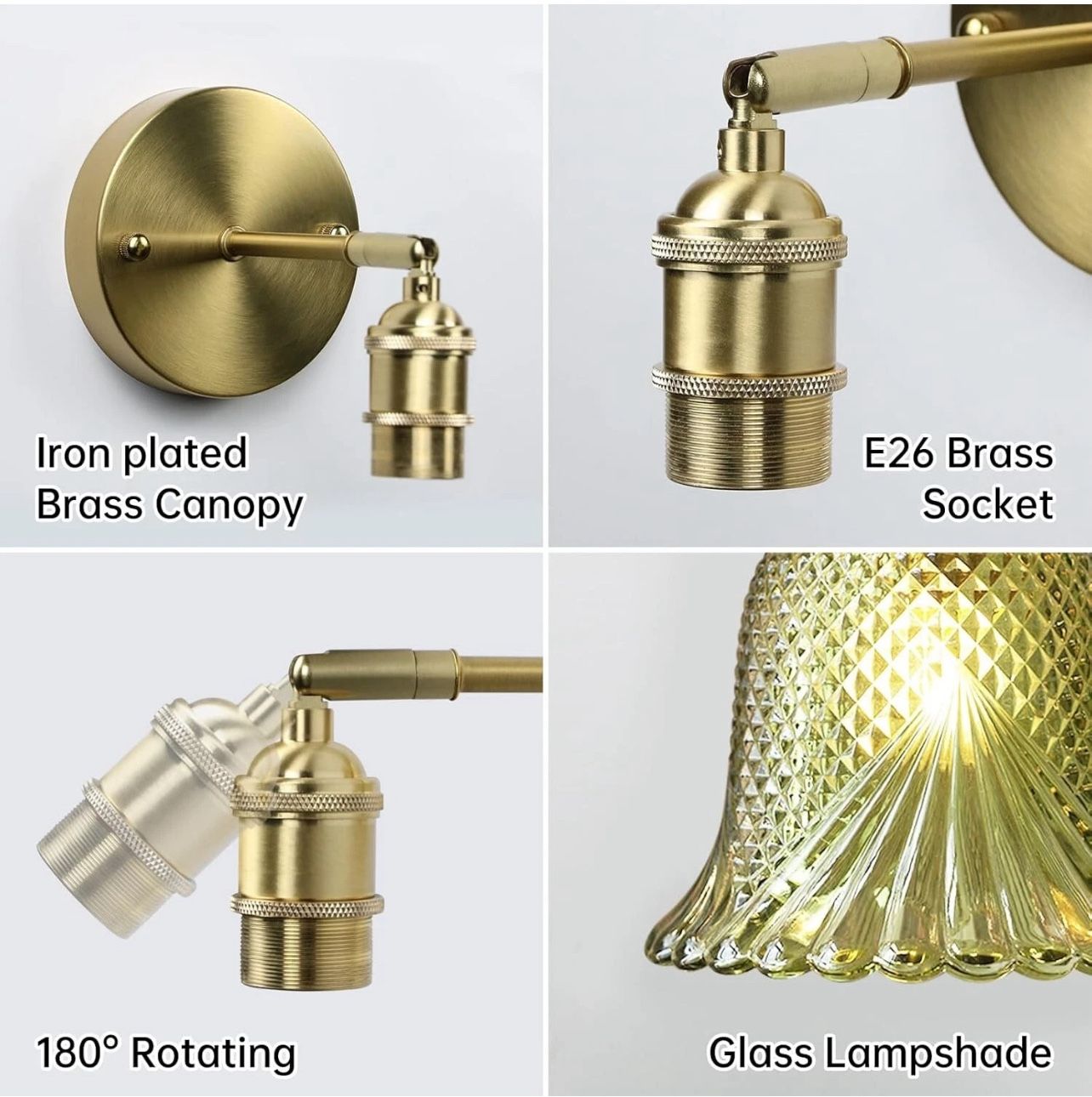 Rechargeable Vintage Flower Glass Wall Sconces (1 PCS) - photo 2