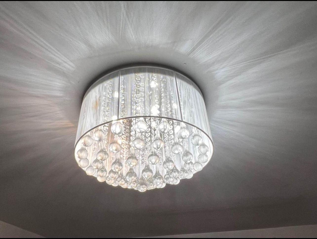 Crystal Chandelier - 18" Wide, 12.5" Height