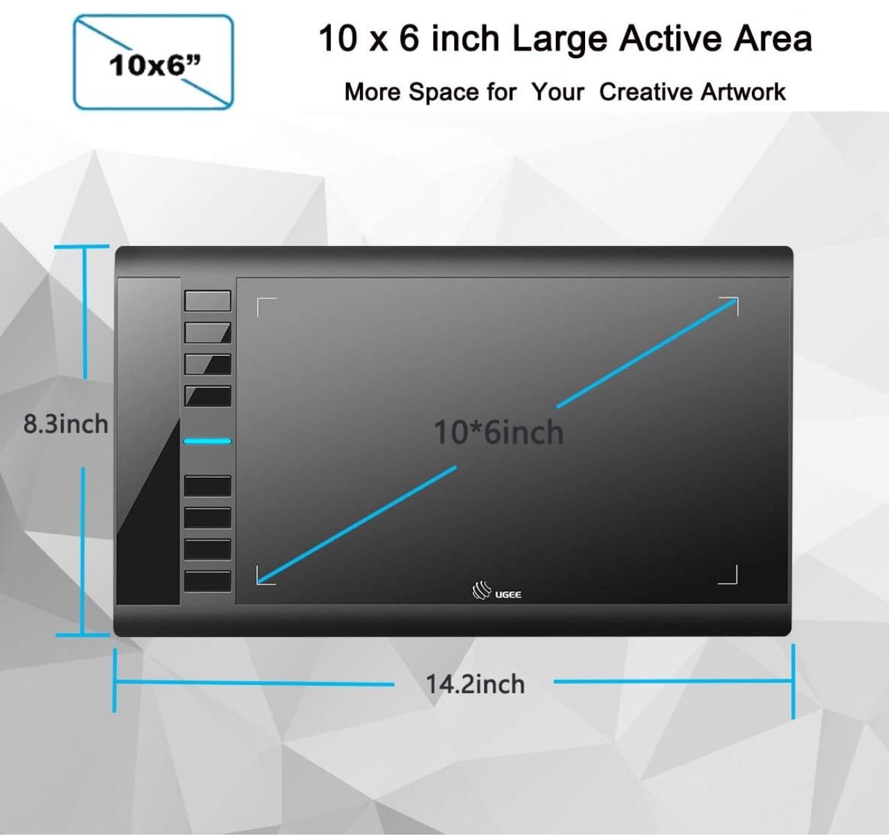 UGEE M708 Large Drawing Tablet (10x6 inch) - photo 2