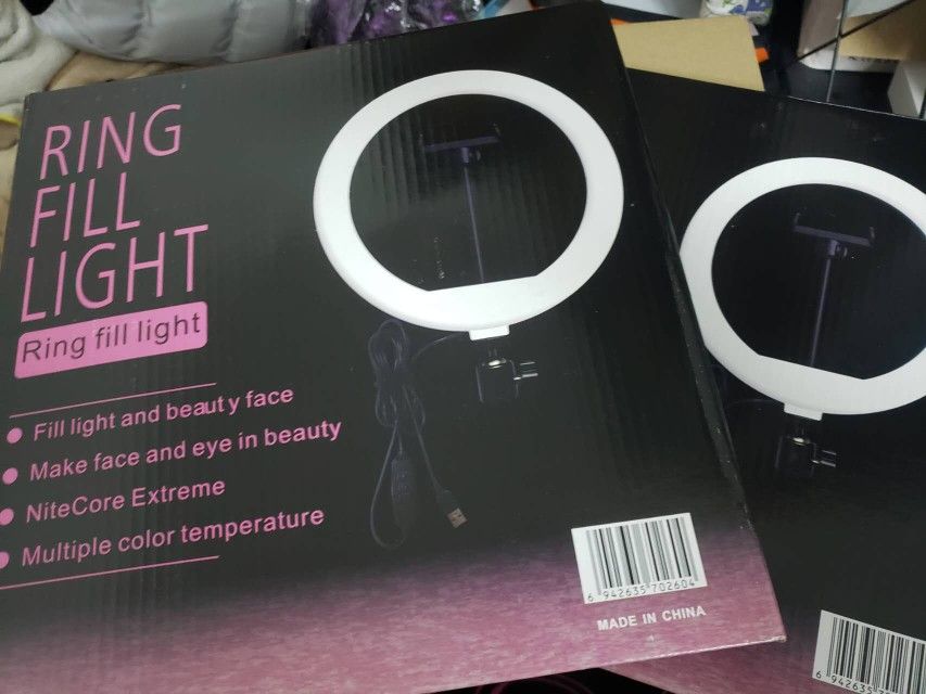 2x Pack Ring Light Dimmable 3color