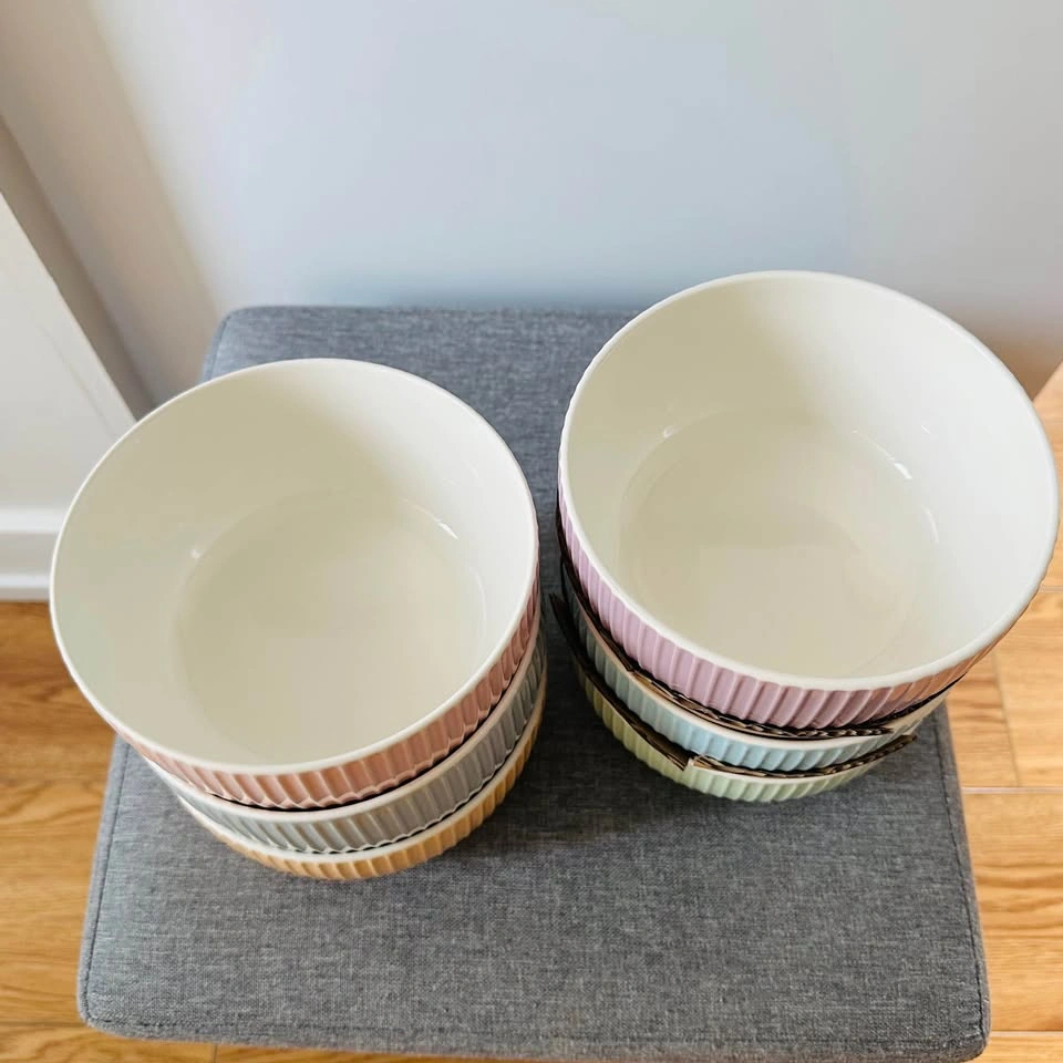 Set of 6 Pastel Ribbed Bowls - photo 3