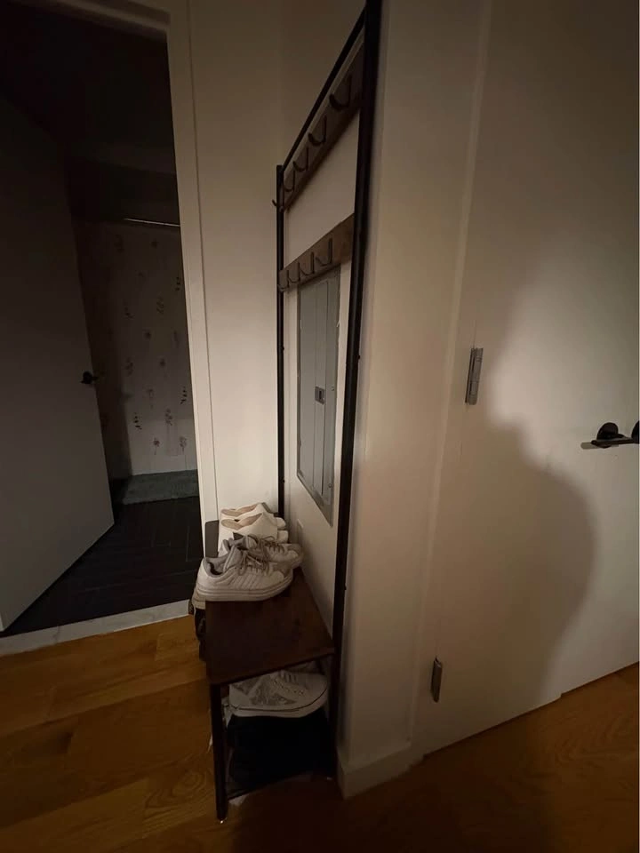 Industrial Hall Tree Coat Rack with Shoe Bench Entryway Organize - photo 2
