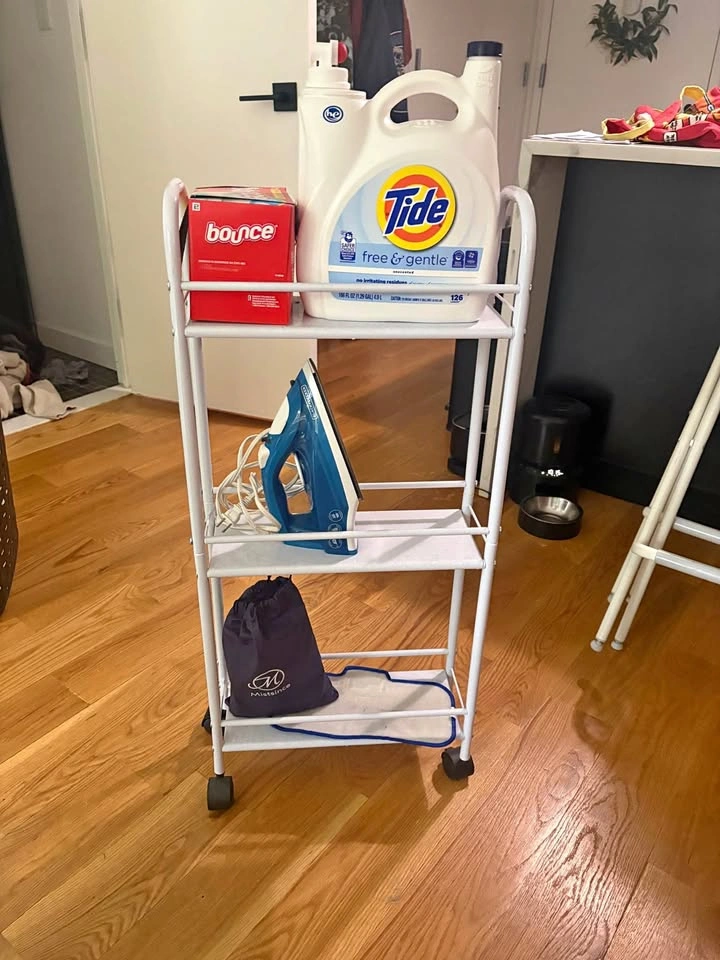 White 3-tier rolling storage cart