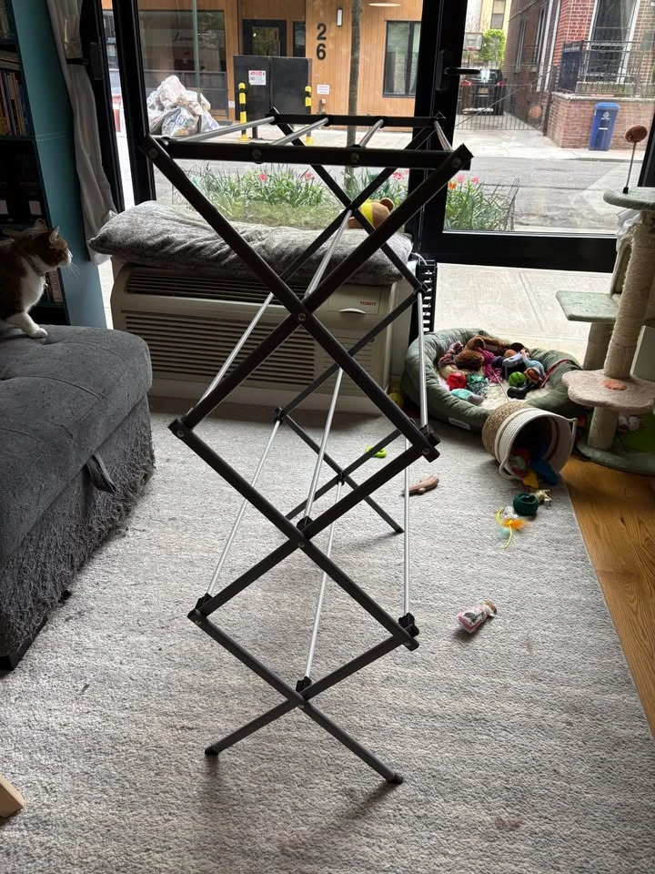Grey Carbon Steel Collapsible Clothes Drying Rack - photo 2