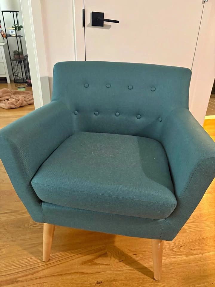 Teal Mid-Century Modern Armchair