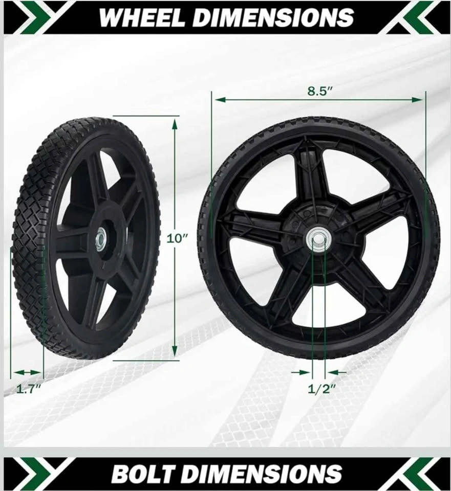 10" Wheels, Bolts and Lock Nuts - 2 Pack - New - photo 2