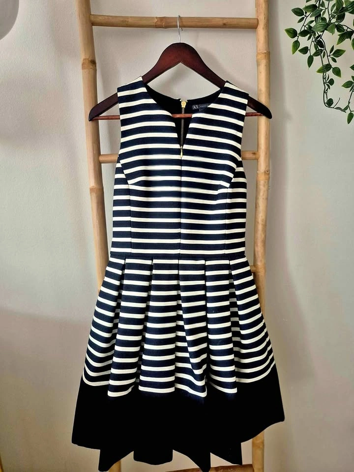 Armani Exchange Striped Fit-and-Flare Dress