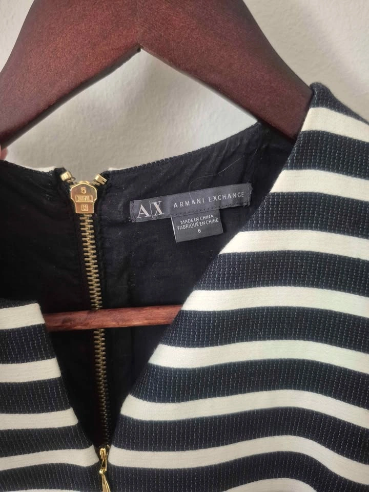 Armani Exchange Striped Fit-and-Flare Dress - photo 2