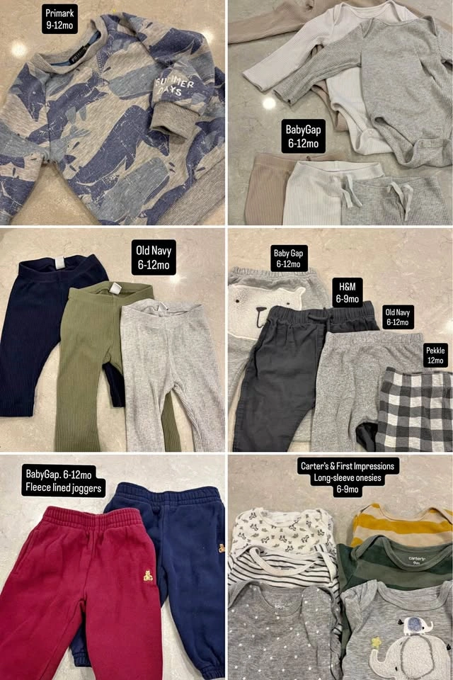 6-12M Baby Bundle (30 + 6pcs) - H&M, BabyGap, Carter’s & more - photo 2