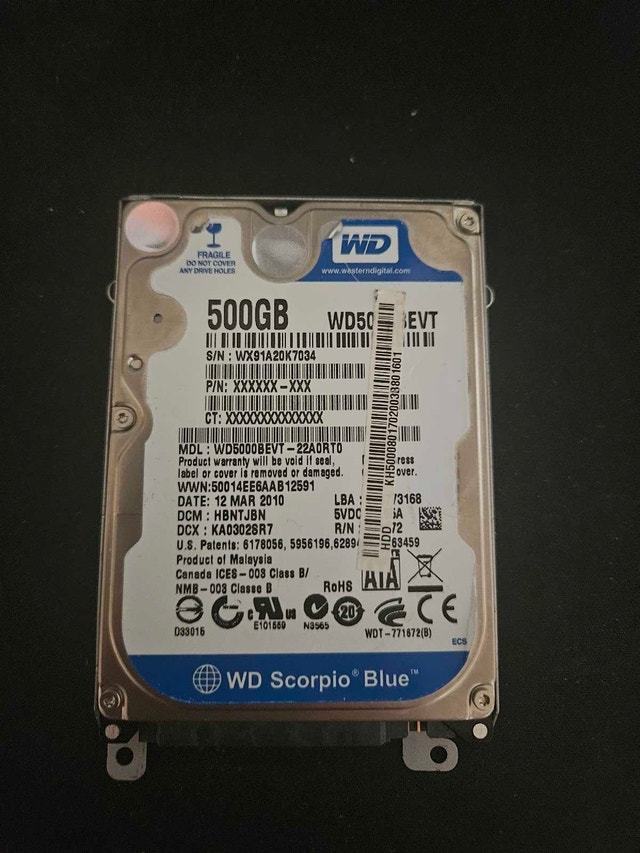 Western Digital 500 GB Hard Drive