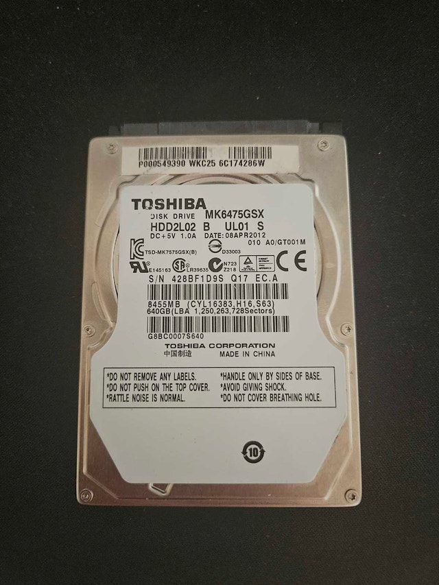 Toshiba 640 GB HDD