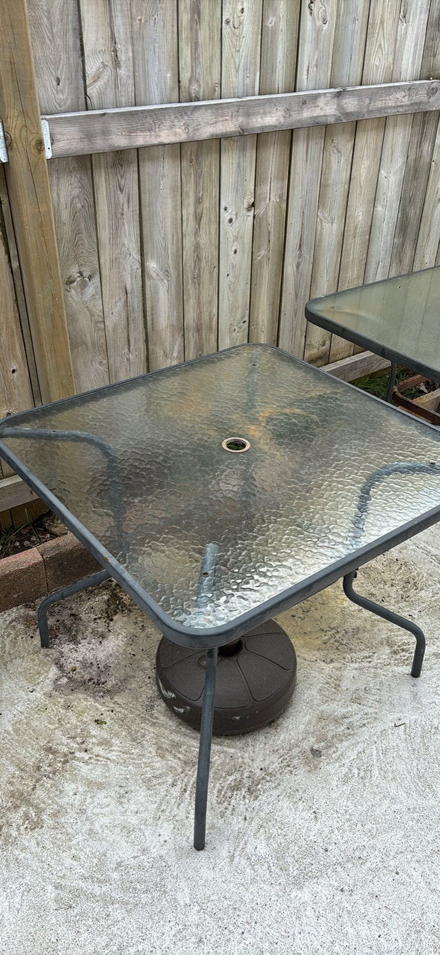 Square Patio Table with Umbrella Holder