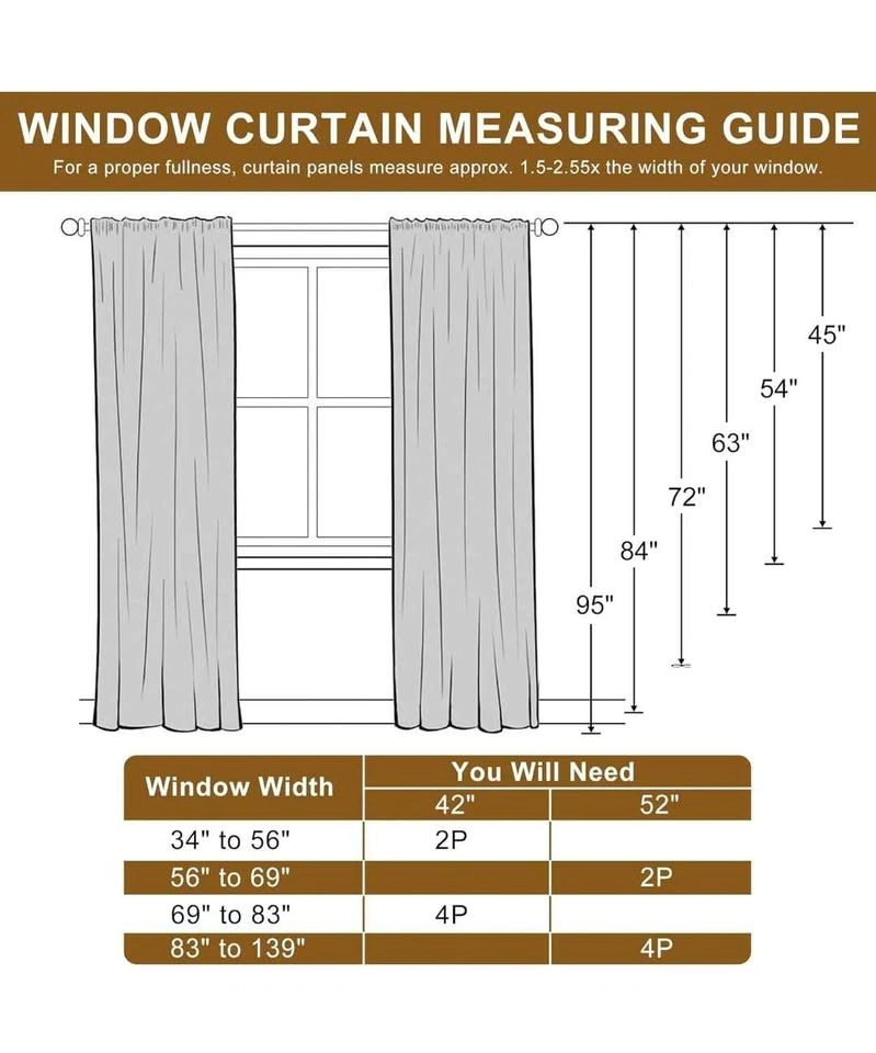 100% Blackout Curtains W42xL84 Beige (Set of 2) - photo 2