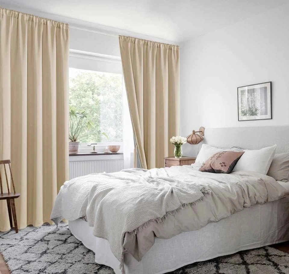 100% Blackout Curtains W42xL84 Beige (Set of 2) - photo 5
