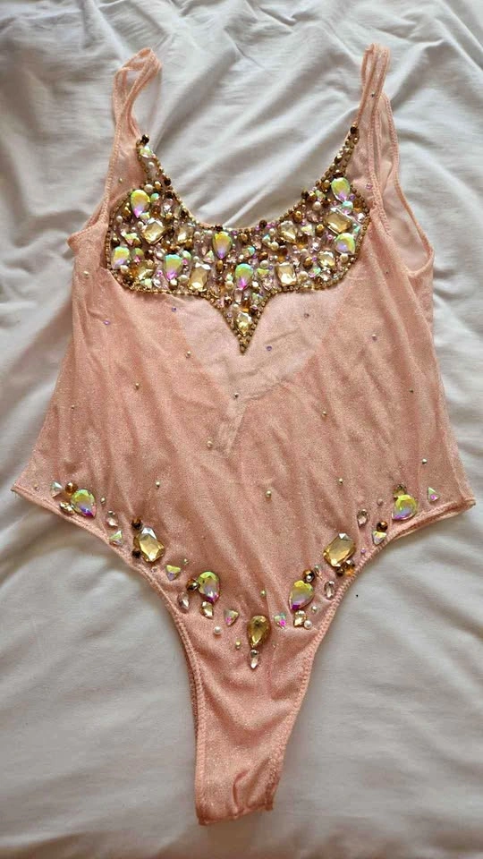 Bodysuit Bathing Suit with Jewels - Large