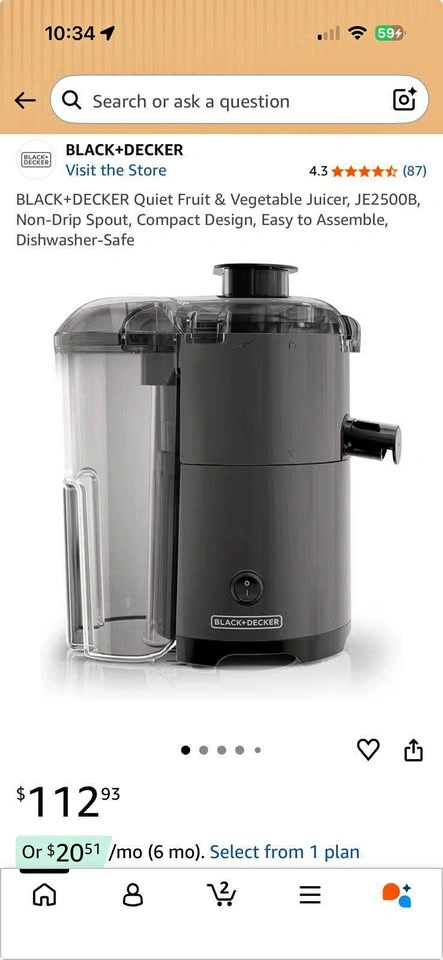 Black + Decker Fruit & Veggie Juice Extractor