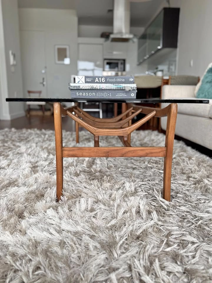 Danish MCM Walnut Coffee Table Attributed to Sven Ellekaer