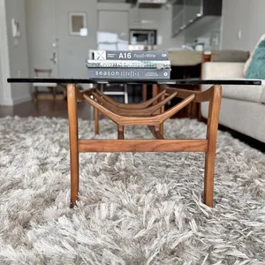 Danish MCM Walnut Coffee Table Attributed to Sven Ellekaer