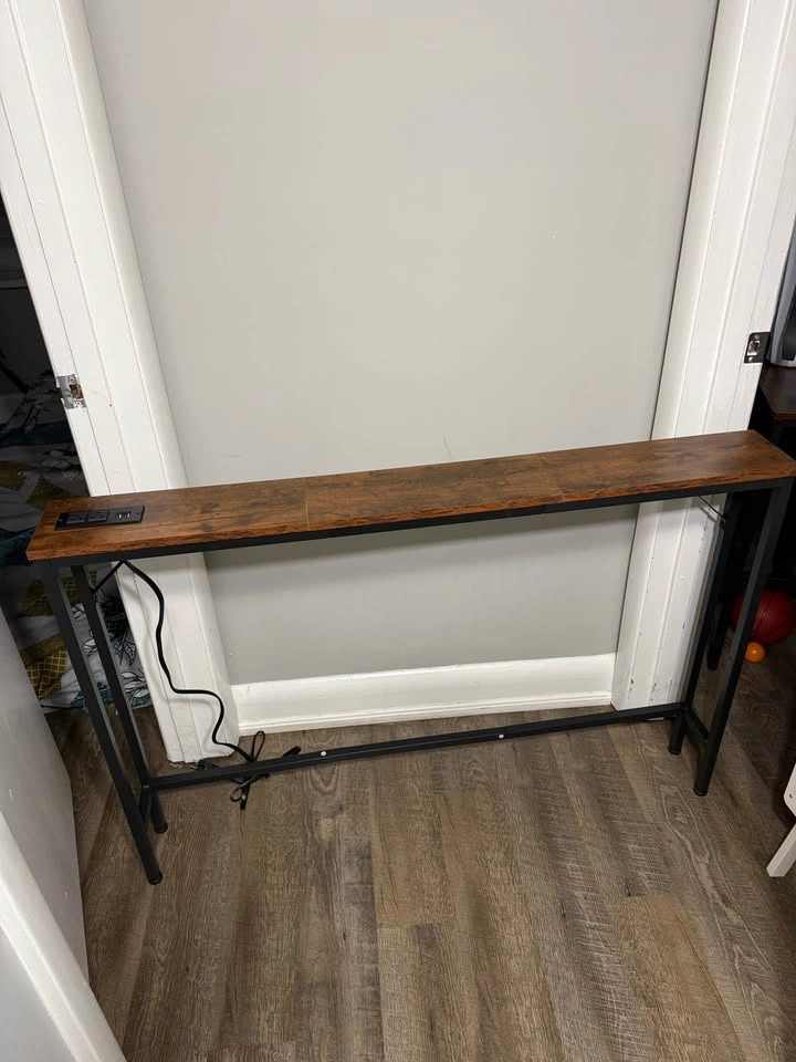 Brand New! Skinny Console Table with Charging Station - photo 2