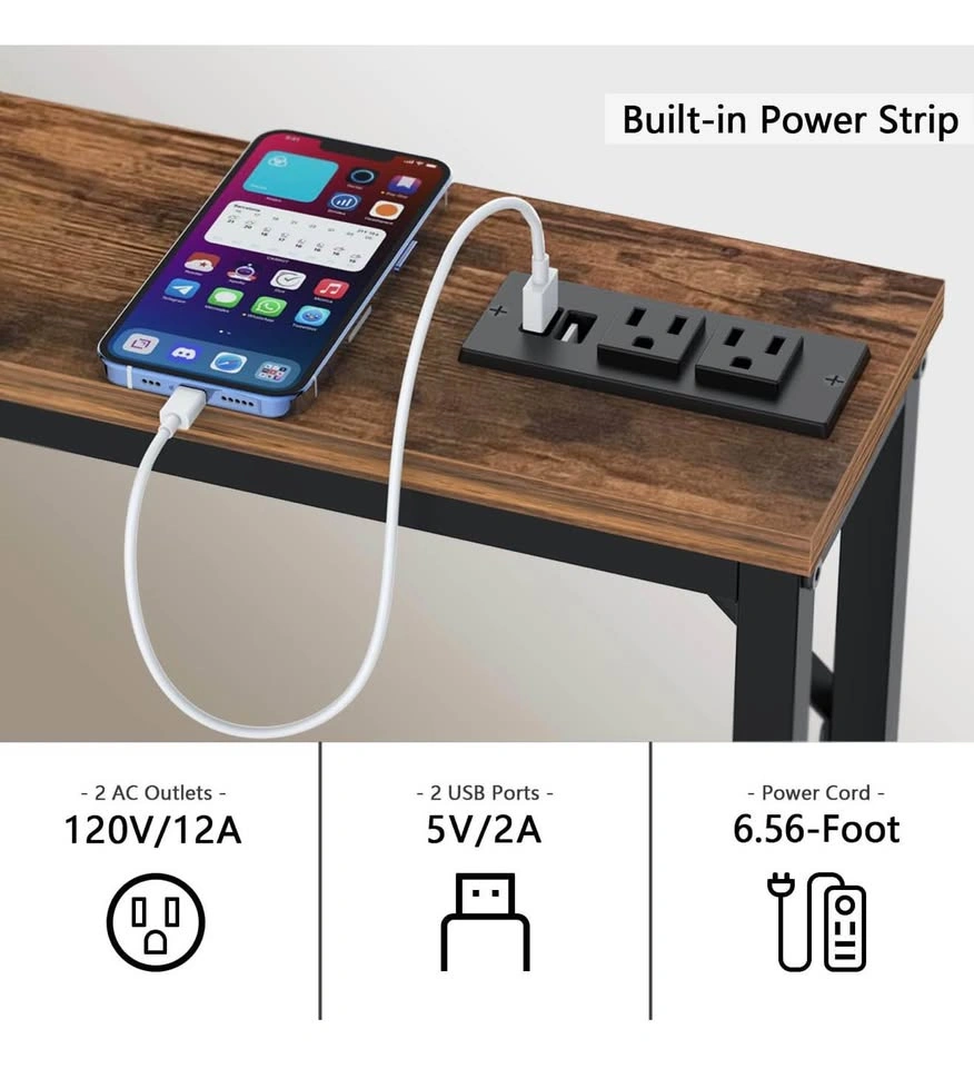 Brand New! Skinny Console Table with Charging Station - photo 5