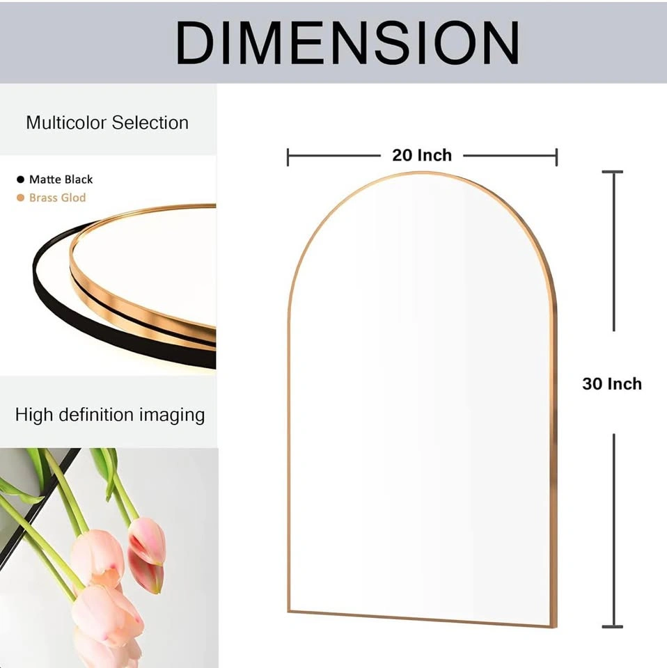 2 Piece Gold Arch Wall Mirror Set - 20"x30" - photo 3