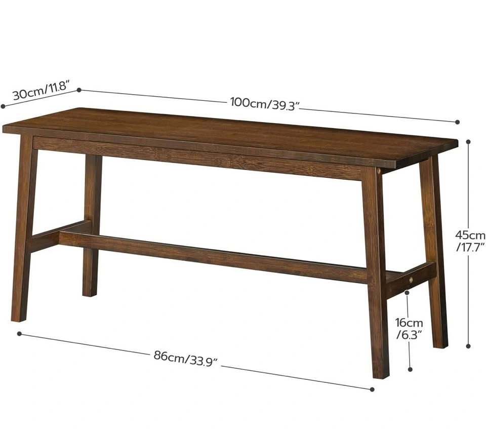 Bamboo Dining Bench, Farmhouse Wood Bench - photo 2
