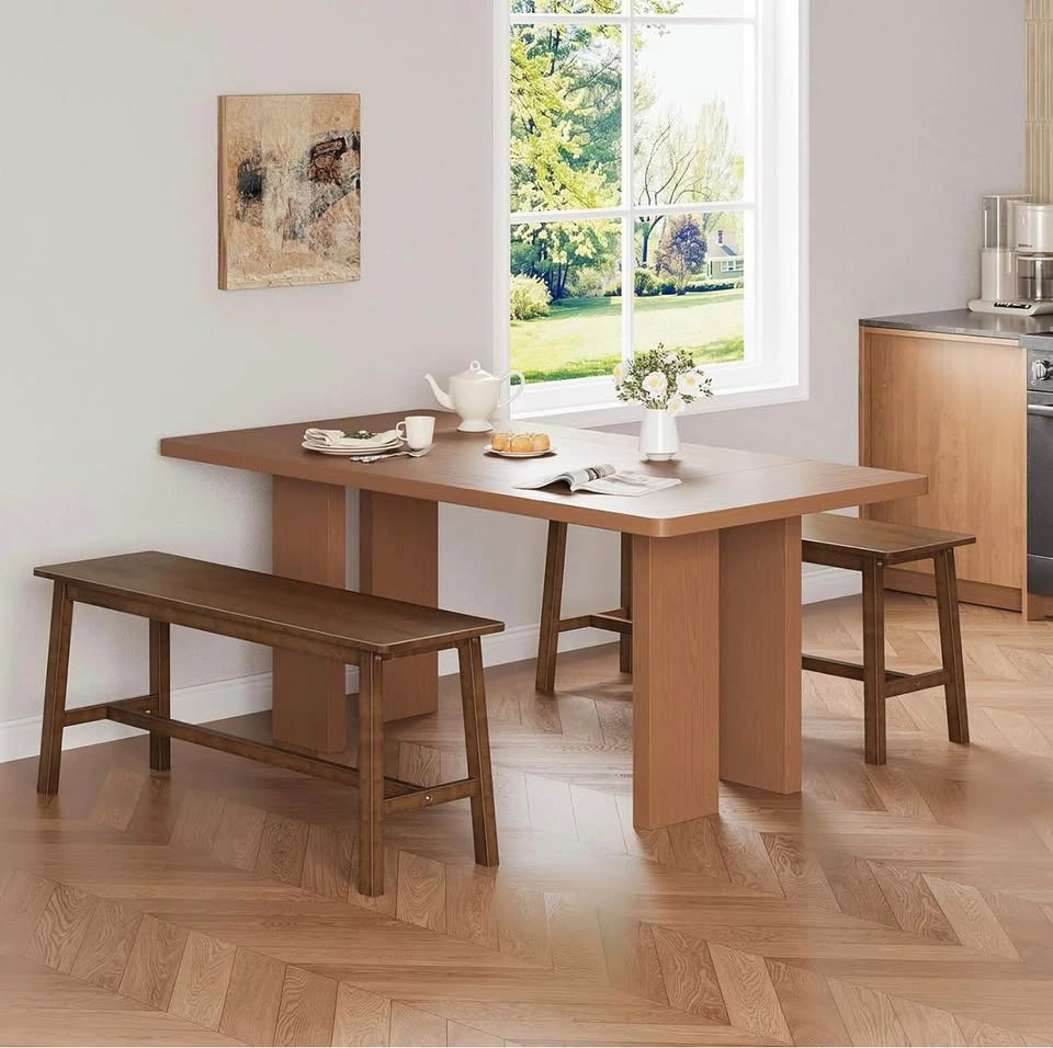 Bamboo Dining Bench, Farmhouse Wood Bench - photo 5