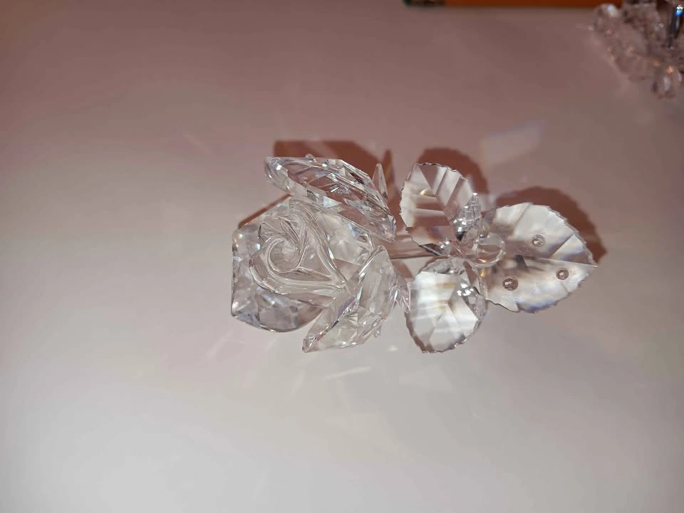 Swarovski Crystal Rose on Stem with Leaves - photo 2