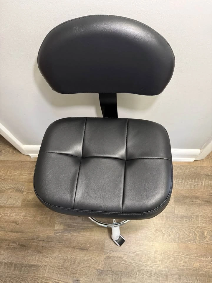 Brand New Assembled Rolling Stool with Back Support - photo 2