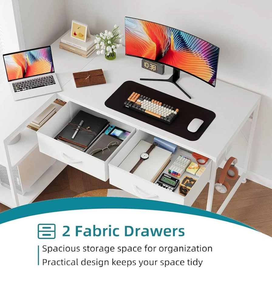 Brand New L-Shaped Computer Desk with Drawers & Shelves - photo 4