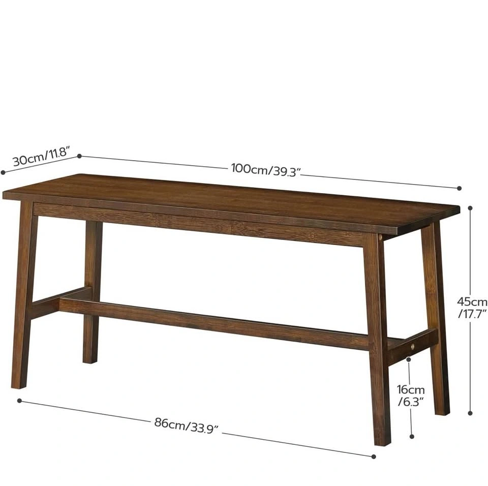 100cm Bamboo Dining Bench - Mocha - photo 2