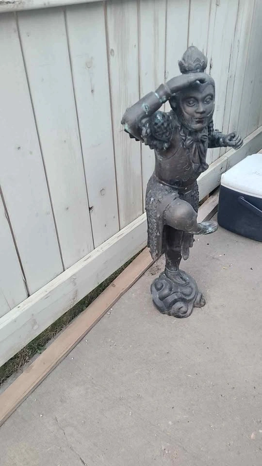Vintage Bronze Monkey King Sun Wukong Statue