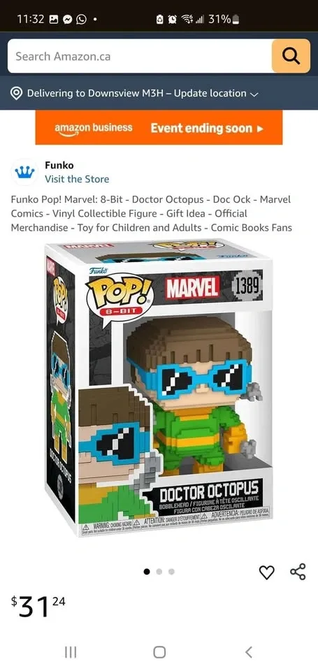 Funko POP! Marvel: 8-Bit Doctor Octopus Bobblehead (Target Exclu - photo 2