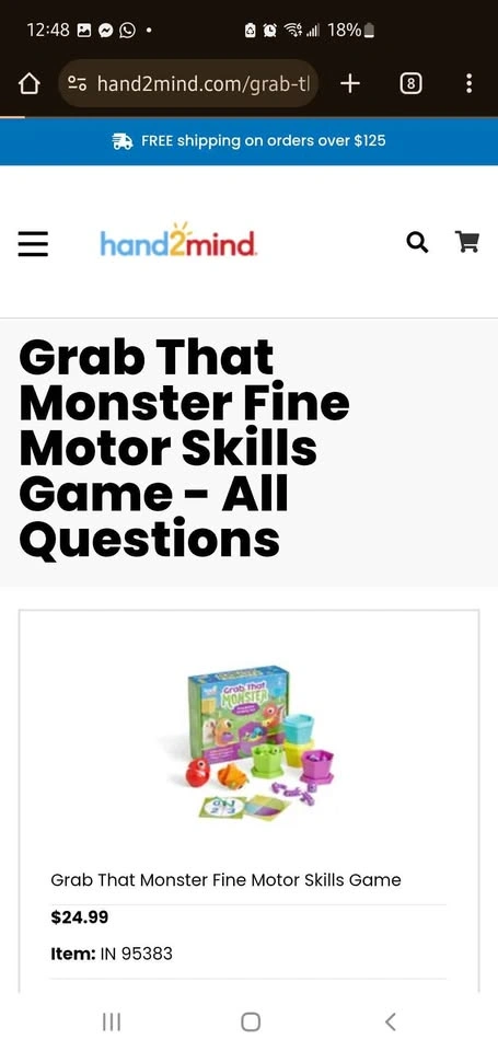 Grab That Monster Fine Motor Skills Game - photo 2