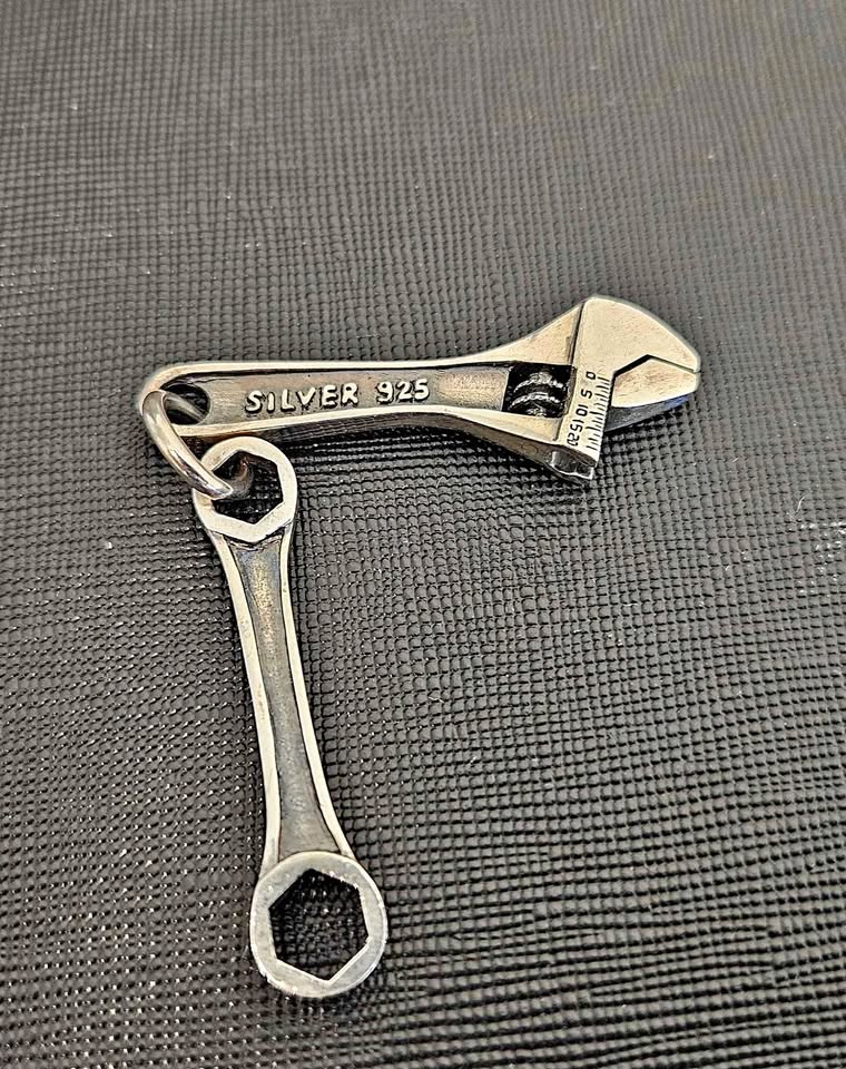 925 Silver Spanner and Wrench Pendants