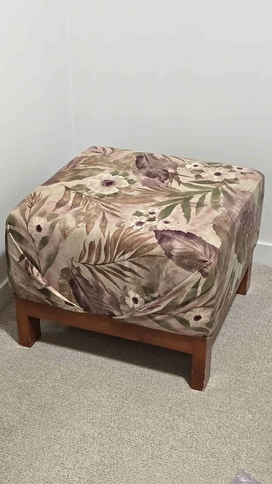 Patterned Floral Ottoman