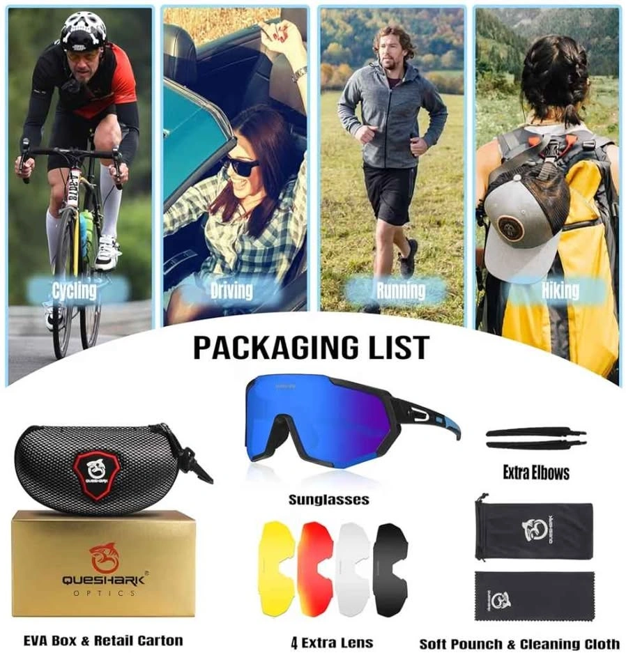 Queshark Cycling Glasses Unisex 4 Lens (Brand New) - photo 3