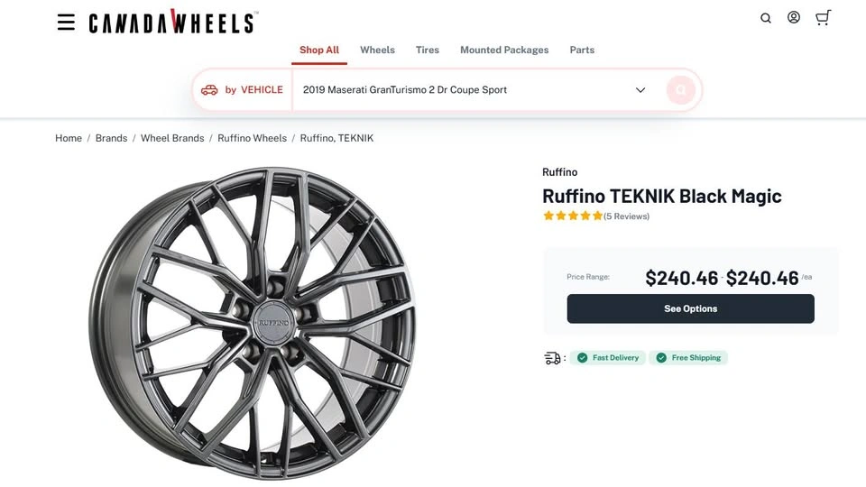 18 inch Ruffino Teknik Alloy Rims 5x112 - Like New - photo 2