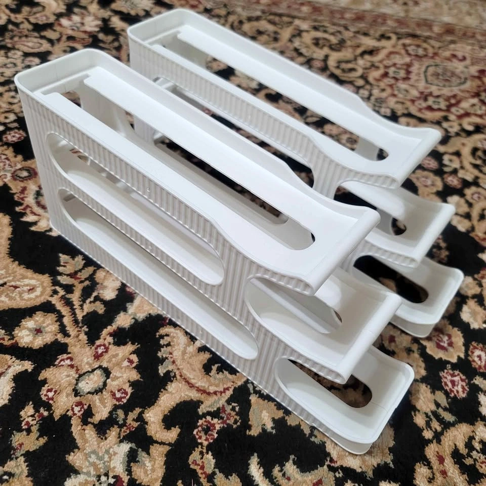 2 Pack Egg Dispenser Space Refrigerator Storage 32 Eggs Capacity